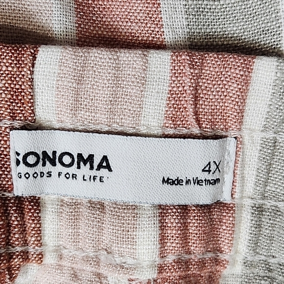 Size 4X Shorts Linen blend Boyfriend cut Pockets Elastic waistband SONOMA NWT - Picture 4 of 16